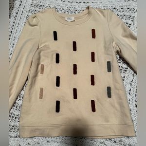 Bohme casual cream sweater with balloon sleeves